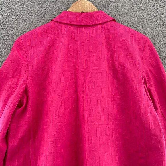 Chicos Blazer Women 3 US Extra Large Pink Tonal 3/4 Sleeve Button Office Career - Picture 4 of 10